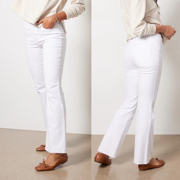 Kut From The Kloth Stella High Rise Fab Ab Flare Jeans White 16 - Picture 1 of 12